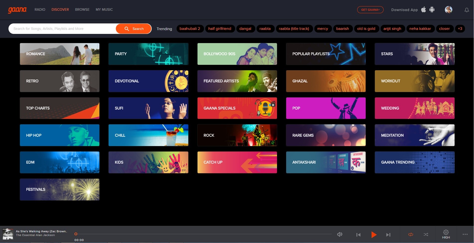 Gaana has a vast variety of music. (Gaana screen grab)